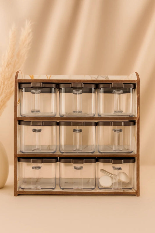 "kitchen Spice Storage Solution - 9 Jar Spice"