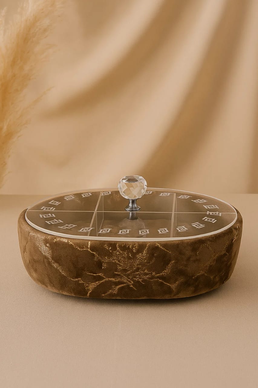 Luxury Marble-Inspired Oval Dry Fruit Box