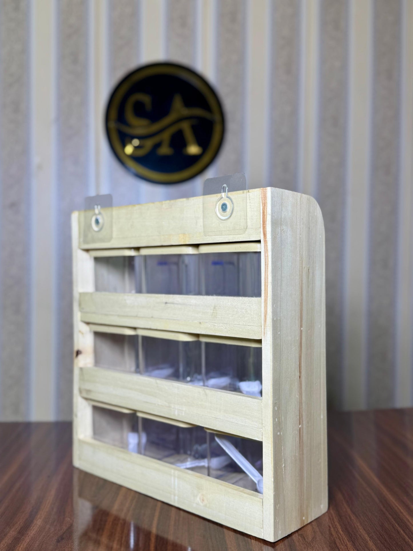 9 Piece Spice Jar with Pure Wooden Rack