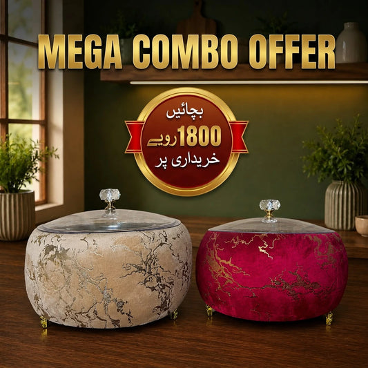 Turkish Velvet Steel Bowl Hotpot — Pack of Two (Mix & Match Colours)