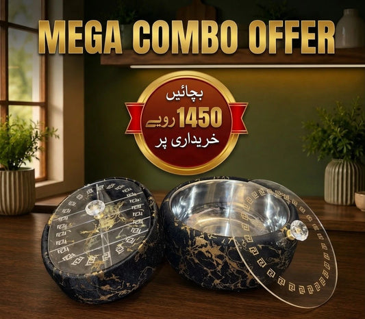 Velvet Steel Bowl Hotpot & Matching Velvet Dry Fruit Box — Coordinated Luxury Bundle
