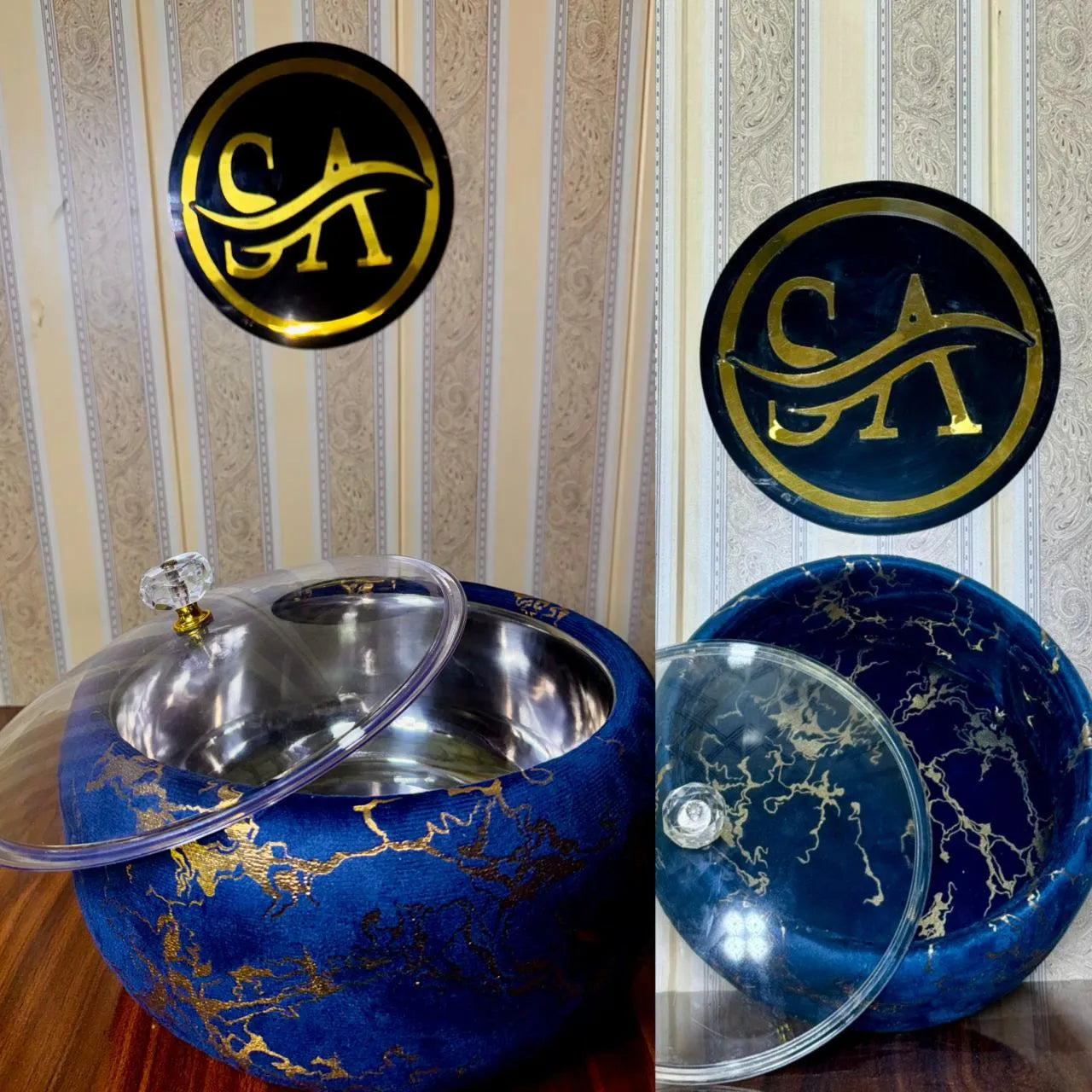 Velvet steel bowl hotpot and fully velvet hotpot two piece bundle Pakistan
