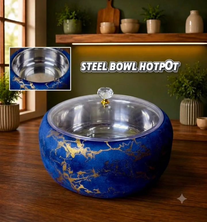 Turkish Velvet Steel Bowl Hotpot — Premium Serving Hotpot for Home and Gifting