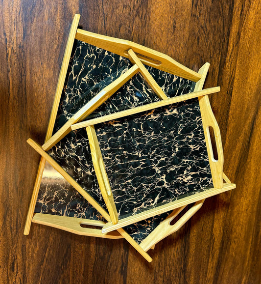 "Elegant Wooden tray Set - Perfect For Every Occasion"