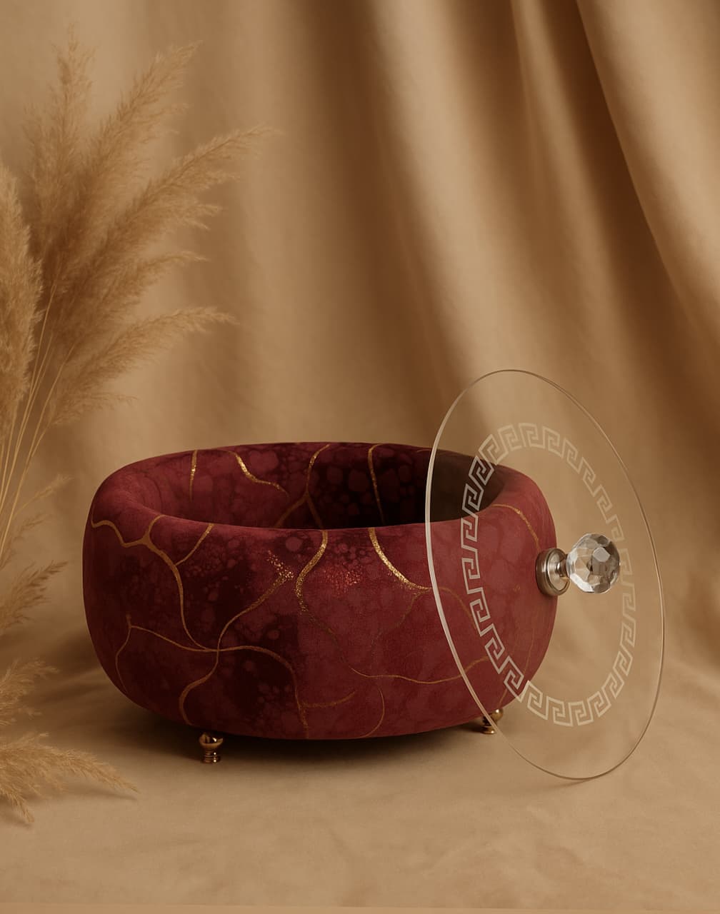 "Velvet Royale Acrylic Hotpot - Elegant Insulted Serving Bowl"