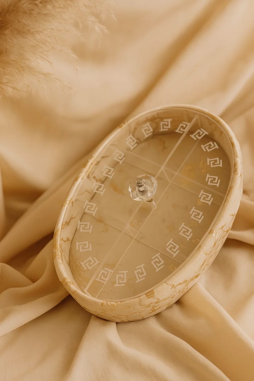 Luxury Marble-Inspired Oval Dry Fruit Box