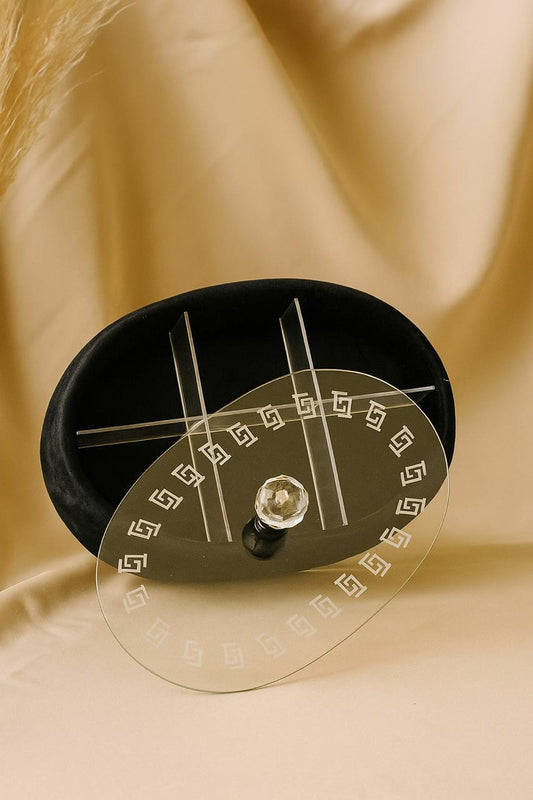 Simple Velvet Luxury Dry Fruit Box with Acrylic Cover