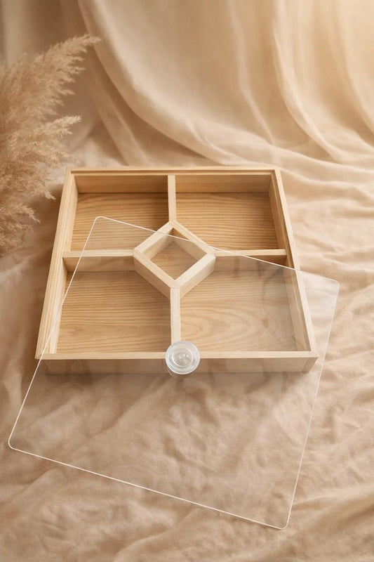 NATURAL WOODEN DRY FRUIT & SNACK BOX – WITH ACRYLIC COVER